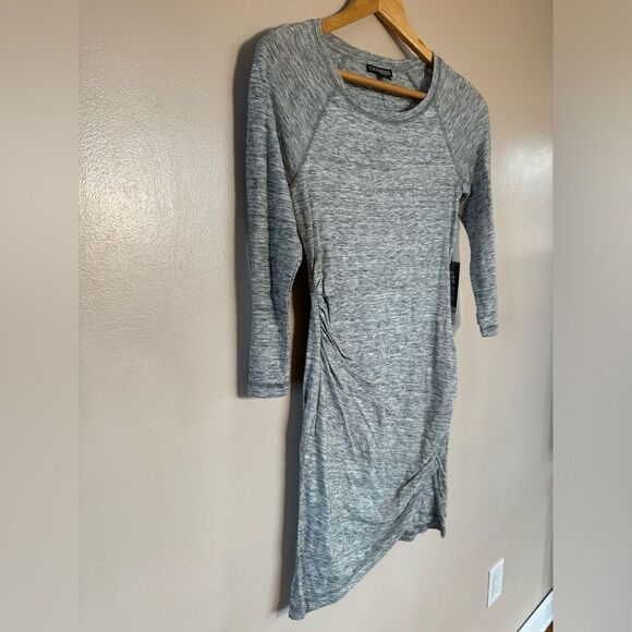 SALE! Gray Express Ruched Side Bodycon Dress Size XS NWT - Picture 3 of 7